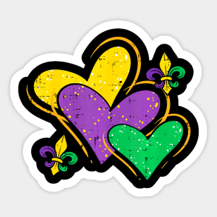 Mardi Gras Hearts Cute Outfit Women Girls Kids Toddler Sticker